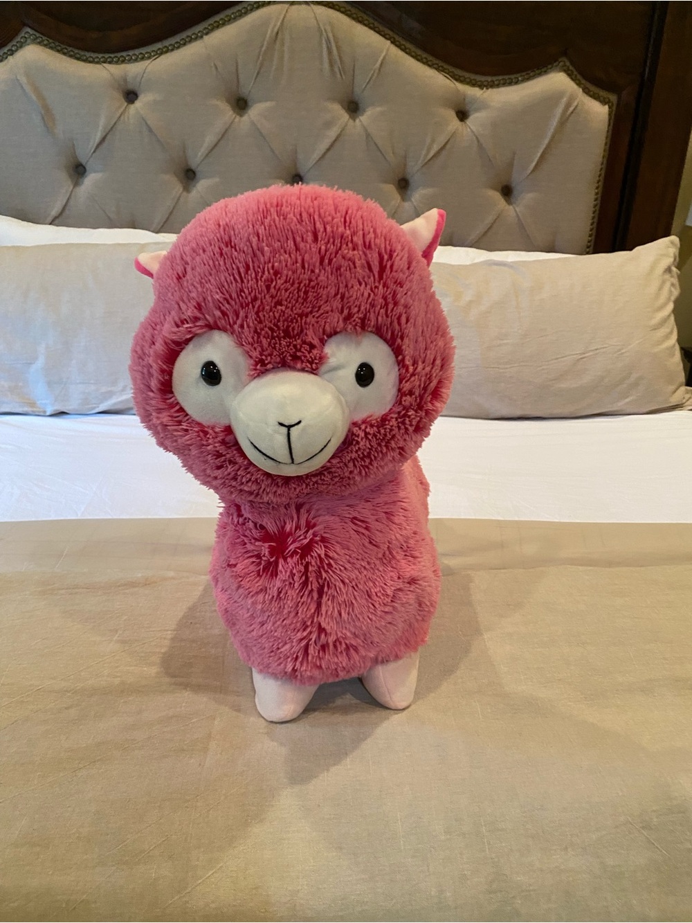 Plush Pink Alpaca Stuffed Animal - Soft Kids Toy
